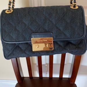 Auth. Michael Kors dark denim should/crossbody bag